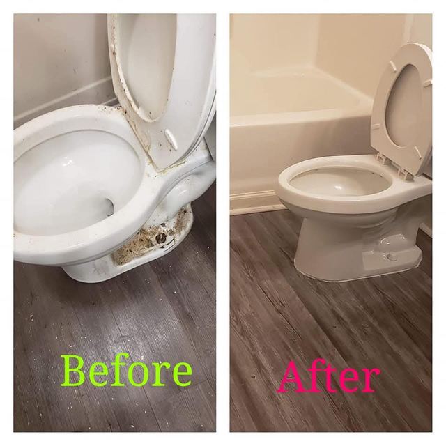 Before and after: bathroom detail clean