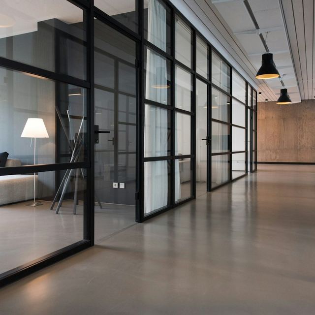 Clean modern office corridor