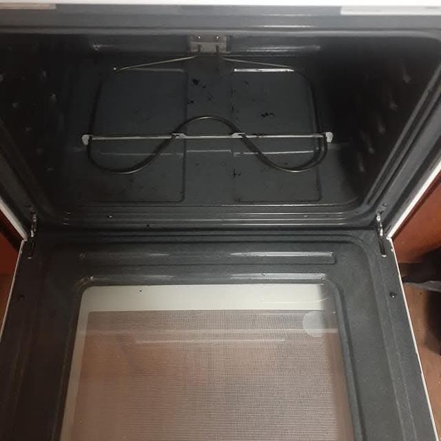 Oven interior during a deep clean